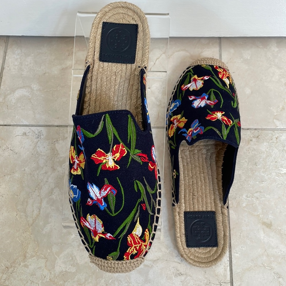 TORY BURCH - NAVY SLIDE ESPADRILLES - Picture 2 of 7